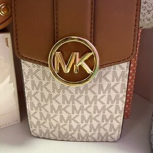 Michael Kors Tan and Cream Crossbody Bag